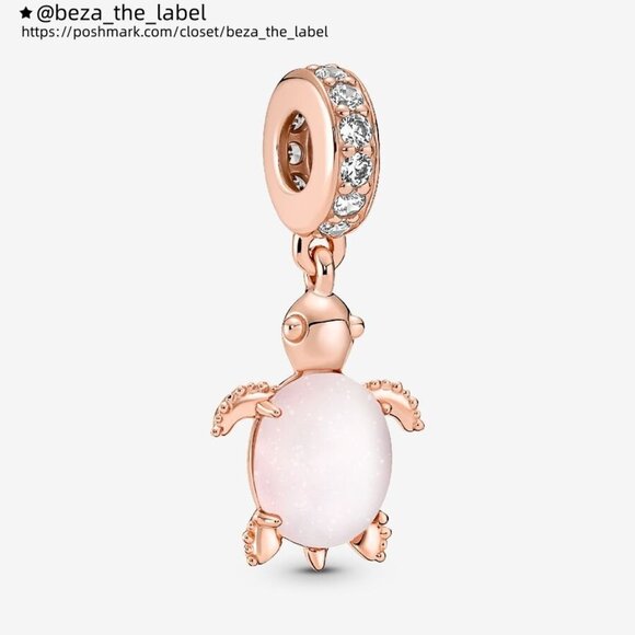 Pandora Murano Glass Pink Sea Turtle Dangle Charm - Picture 1 of 2